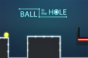 Jeu Ball in the Hole avec balle jaune et obstacles lumineux