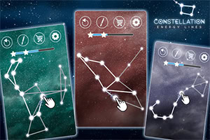 Des cartes avec des constellations et des symboles mystiques sur un fond étoilé