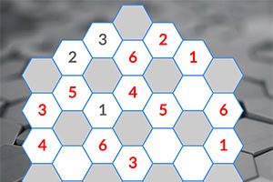 Motif hexagonal avec des chiffres rouges sur fond neutre