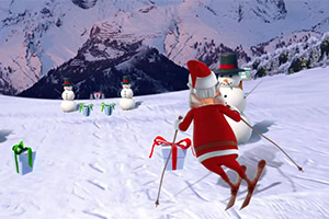 Apportez la joie des fêtes avec le ski alpin dans ce jeu incroyable sur le thème de Noël!