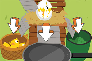 Touchez pour trier les bons œufs, les poussins et les mauvais œufs!