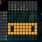 Nonogram Saga Capture décran dun jeu de puzzle type nonogram avec des indicateurs numériques et une grille partiellement complétée