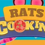 Logo coloré de Rats Cooking avec des lunettes de soleil et une pizza