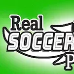 Logo de Real Soccer Pro avec un ballon de football sur fond vert