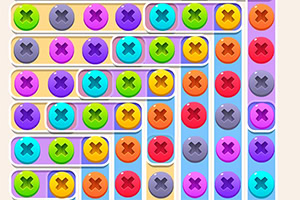 Jeu de puzzle coloré avec des boutons ronds à motifs de croix en différentes couleurs