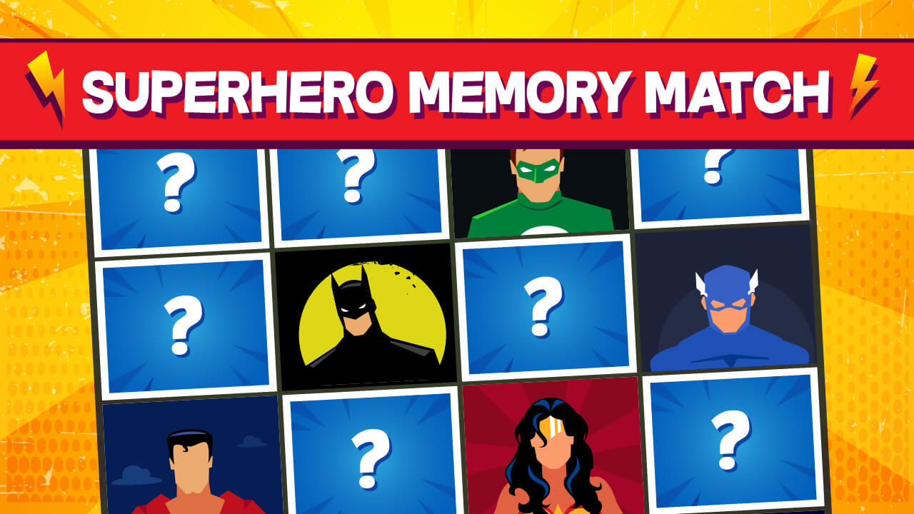 Superhero Memory Match 🕹️ Jeux Gratuits sur Play123