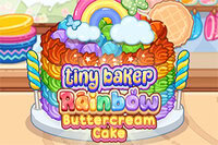 Prépare un arc en ciel de douceur dans Tiny Baker Rainbow Buttercream Cake