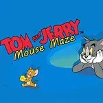 Tom et Jerry avec le titre Mouse Maze sur un fond bleu