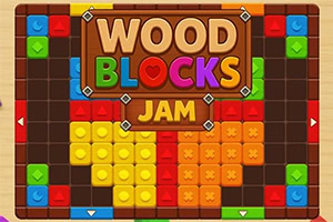 Wood Blocks Jam est un puzzle de logique apaisant avec des blocs de bois colorés