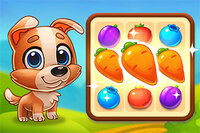 Rejoins Oscar, le chien de ferme malin, dans Yummy Tales 3 – le jeu de Match