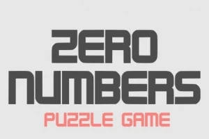 Logo simple du jeu de puzzle Zero Numbers en noir et gris