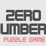 Logo simple du jeu de puzzle Zero Numbers en noir et gris