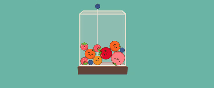 Un jeu où vous combinez des fruits pour aiguiser